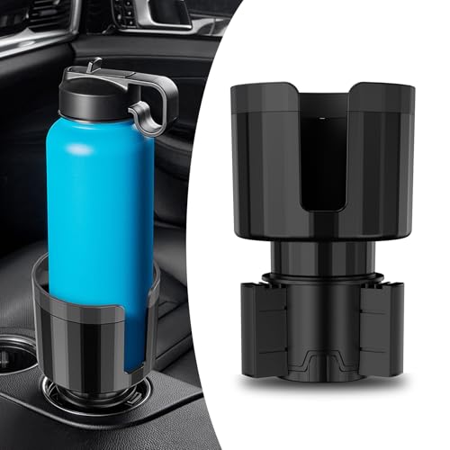 QODOLSI Pack-1 Car Conversion Cup Holder, Within 4.13" Drink Stand from Small to Large Cups Mouth, Rotatable Adjustable Base with Anti-Slip Pad, Universal Plug-and-Play Cup Holder for Cars (Black)