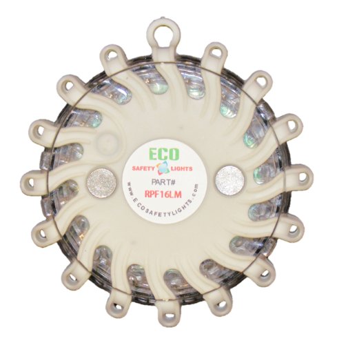 RPF16LM6 CASE OF 6 WHITE RECHARGEABLE 9-FUNCTIONS PORTABLE 16 LED POWER FLARE POWER-MARKERS ROADSIDE EMERGENCY MAGNETIC - color: CLEAR