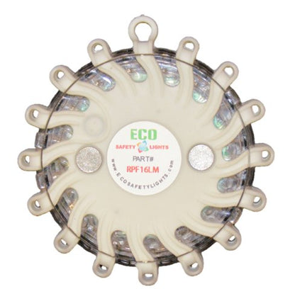 RPF16LM6 CASE OF 6 WHITE RECHARGEABLE 9-FUNCTIONS PORTABLE 16 LED POWER FLARE POWER-MARKERS ROADSIDE EMERGENCY MAGNETIC - color: CLEAR