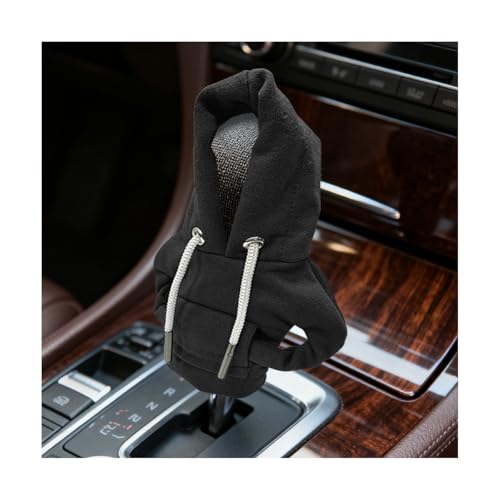 Car Gear Shift Hoodie, Mini Funny Fashionable Hooded Clothing Vehicle Gear Shift Knob Cover Stick Protector, Cute Automotive Shifter Decoration, Universal for SUV Sedan Truck (Black) - color: Black