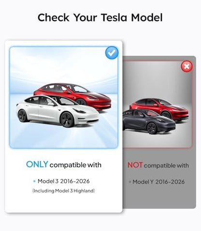 Wigoo 2026 Upgraded Accessories Tesla Model 3 Windshield Sunshade [OEM Design, 100% Sun Blockage] Foldable Heat Insulation Sun Shade with Storage Bag, for Tesla Model 3 2016~2026, Silver Coating - size: 2. Model 3 (2016-2026)
