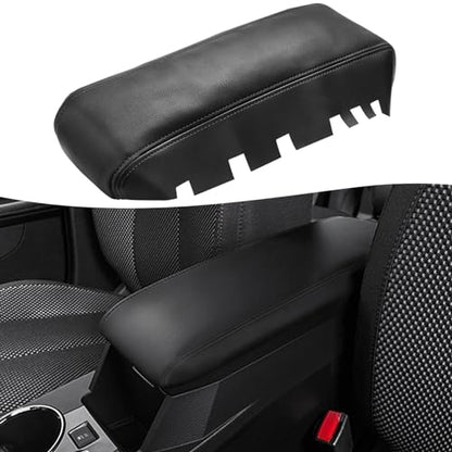 KBH Center Console Armrest Cover Replacement for GMC Terrain, Chevy Equinox 2010 2011 2012 2013 2014 2015 2016 2017, Vinyl Leather, Arm Rest Lid Upholstery, Anti-Scratch, Black - color: Black stitch