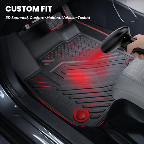 LASFIT Floor Mats & Trunk Mat for 11th Gen Honda Civic 2026 2025 2024 2023 2022 Sedan (Fits Rear Seats with or Without USB Ports), All Weather TPE Car Floor Liners,1st & 2nd Row & Trunk Liner - style: 1）For Honda Civic Sedan | 2022-2026 | Full Set (Rear S