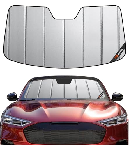 Pigenius Windshield Sunshade for Ford Mustang 2015-2023 Without Rearview Mirror Mounted Camera, Custom Front Window Shade - Safeguard - color: Gray, size: 2015-2023 Without Rearview Mirror Mounted Camera
