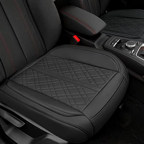 2 Pack Car Seat Cover for Front Car Seat Bottom,Premium PU Leather Seat Cushion Protector Upgraded Without Backrest with Storage Pocket,Full Wrapping Edge Works with Sedan SUV Pickup Minivan (Z BLACK) - color: Z BLACK