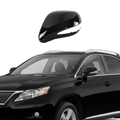 Black Driver Side Mirror Cover Caps for 2009-2015 Lexus RX350 RX450H, Directly Replace Style, Not Sticker - color: Black, size: Left Side