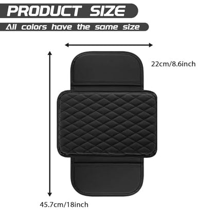 Car Center Console Cover, Upgraded Leather Arm Rest Cover for Car SUV, Car Middle Armrest Console Cover with 2 Storage Bags Scratch Resistant Waterproof Universal Car Accessories (Black) - color: Black