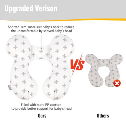 KAKIBLIN Baby Travel Pillow, Baby Neck Pillows for Car Seat, Upgraded Babies Head Pillow, Head and Neck Support Pillow for Car Seat, Stroller, Pushchair, Travel(Twig) - color: Twig