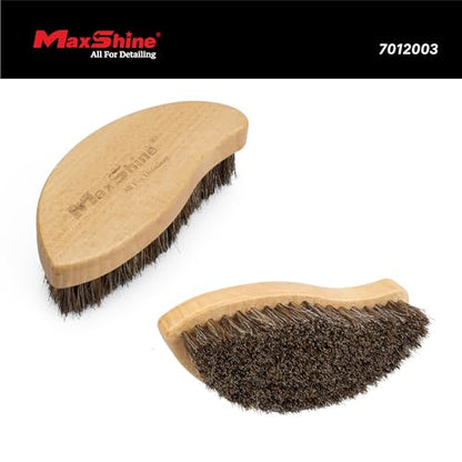 Maxshine Universal Ergonomic Interior Detailing Brush | Soft Horsehair & PP Bristles | Durable Car Cleaning Brush for Leather Seats, Upholstery, Dashboards & Interior Fabric Surfaces