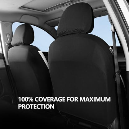 HChengkikz Car Seat Covers Front Seat, Waterproof Neoprene Car Seat Covers, Airbag Compatible, Universal Automotive Seat Covers for Most Cars, SUVs, Trucks (Black + White) - color: Black White, size: Two Front
