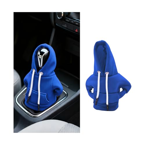 Car Gear Shift Hoodie, Funny Mini Hoodie Fashionable Vehicle Gear Shift Knob Protector Cover, Cute Automotive Interior Decoration Accessories, Universal for SUV Sedan Truck (Blue) - color: Blue