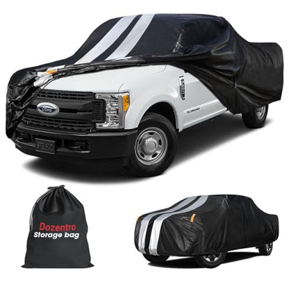 F-100 Truck Cover Custom Fit 1953-1966 Regular Cab Short Bed(6.5') with Door Zipper, 10 Layers Outdoor Heavy Pickup Truck Cover Waterproof All Weather, Wind Dust Sun Protector. - size: F-100 1953-1966 Regular Cab SB(6.5')+Towel+Bag