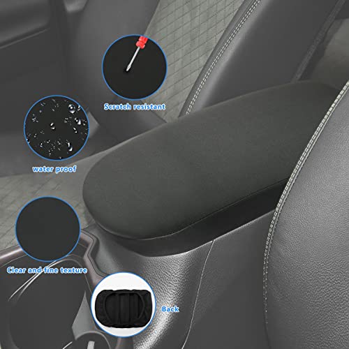 INTGET Center Console Armrest Cover for Toyota RAV4 Accessories 2025 2024 2023 2022 2021 2020 2019 Leather Middle Console Lid Cover Protector Arm Rest Covering Car (Black Neoprene) - color: black neoprene