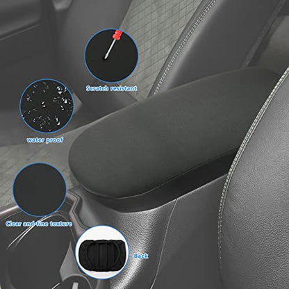 INTGET Center Console Armrest Cover for Toyota RAV4 Accessories 2025 2024 2023 2022 2021 2020 2019 Leather Middle Console Lid Cover Protector Arm Rest Covering Car (Black Neoprene) - color: black neoprene