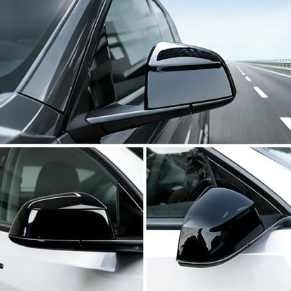 MAXDOM Side Mirror Cap Compatible with Tesla 2025+ Model Y Juniper (Gloss Black, Model Y Juniper 2025+) - color: Gloss Black