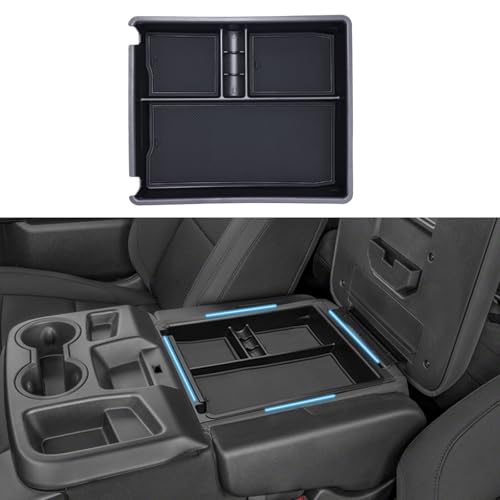 JKCOVER Center Console Organizer Tray Compatible with 2019-2026 Silverado/Sierra 1500 and 2020-2026 Silverado/Sierra 2500HD 3500HD Accessories Armrest Storage Box (Only for Split Bench Seat) - color: Upper Tray