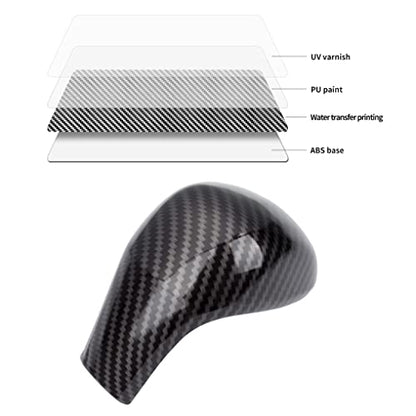 Sport Style Carbon Fiber Print Auto Gear Shift Knob Cover Trim for Toyota Highlander 2014-2019/ Tacoma 2016-2022 Accessories - color: D