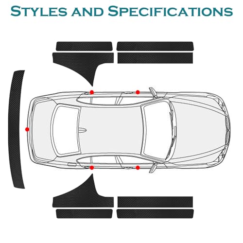 Bilisin 9PCS Car Door Sill Protector Compatible with Honda Civic 11th Gen 2022-2025,Carbon Fiber Leather Auto Trunk Door Sill Entry Guard Scratch Protector Accessories - size: for Civic 11th Gen 2022-2025