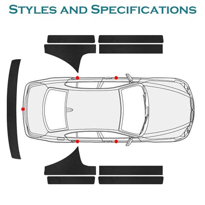 Bilisin 9PCS Car Door Sill Protector Compatible with Honda Civic 11th Gen 2022-2025,Carbon Fiber Leather Auto Trunk Door Sill Entry Guard Scratch Protector Accessories - size: for Civic 11th Gen 2022-2025