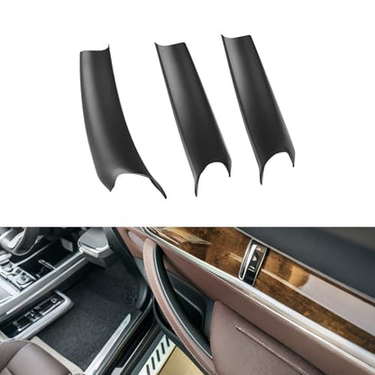 3 PCS Door Handle Covers Compatible with BMW X5 E70 2007-2013, X6 E71/E72 2007-2014 Accessories, Front Rear Left Right Side Inner Door Pull Handle Cover, Black - color: Black