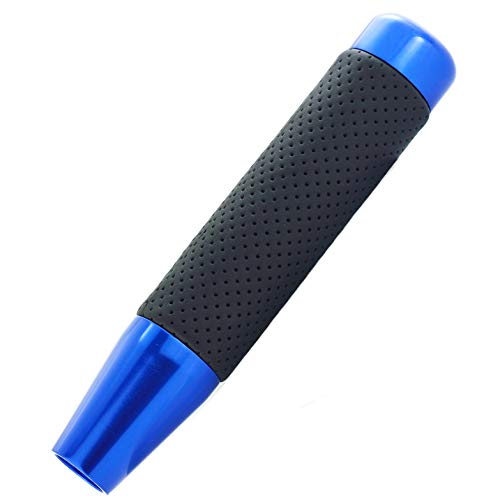 7" Long Weighted Gear Shifter Knob Leather Covered Alloy Car Stick Shift Lever Handle Fit Most Manual Vehicles, Blue - color: Blue