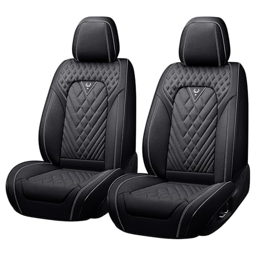 Front Seat Covers for Chrysler Voyager 2000-2025, Premium Car Seat Cushion,Waterproof Seat Protectors, Luxury Automotive Interior Accessories (2-Seat Set, Black) - color: Black, size: 2-Seats Set