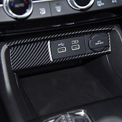Car Cigarette Lighter Cover Decals for 2022 2023 2024 2025 Honda Civic 11th Gen Accessories ABS Carbon Fiber Stickers - color: Cigarette Lighter Panel