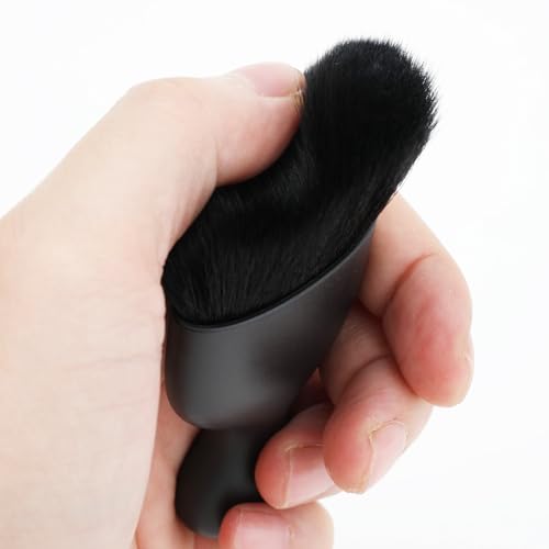 Car Detailing Brush, Soft Bristle Cleaning Brush, Scratch-Free Auto Duster Tool for Dashboard, Air Vents, Leather & Interior Cleaning (Black) - color: Black