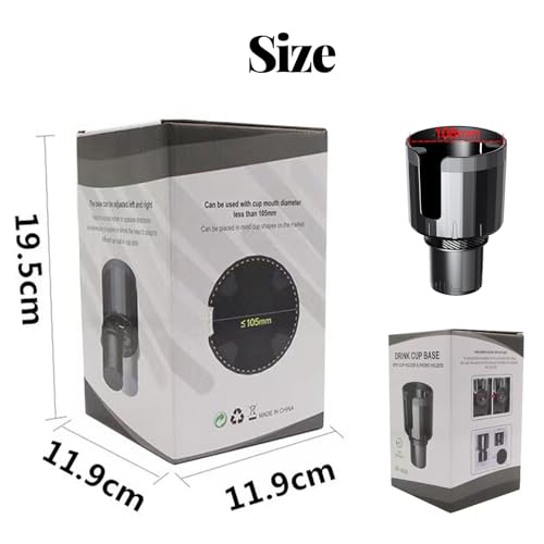 Universal Cup Holder Expander | 65-108mm Adjustable Car Adapter | Non-Slip Base for Bottles, Mugs & Handled Cups | Fit for Truck, RV, SUV, Car, Boat