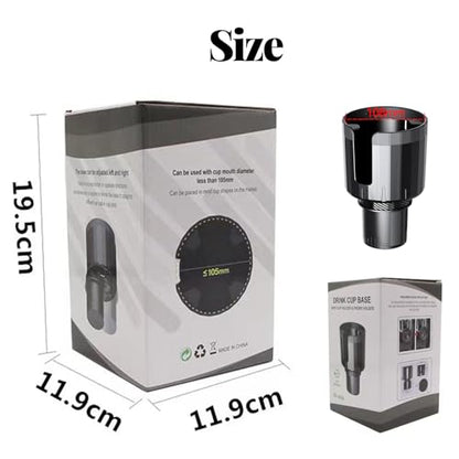 Universal Cup Holder Expander | 65-108mm Adjustable Car Adapter | Non-Slip Base for Bottles, Mugs & Handled Cups | Fit for Truck, RV, SUV, Car, Boat