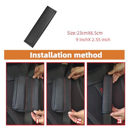 2PCS Car Seat Belt Cover, Soft Shoulder Strap Covers Harness Pads, Safety Leather Seatbelt Comfort Driving Cushion Protect Your Shoulder and Neck Universal for Car, SUV,Truck (Black) - color: Black