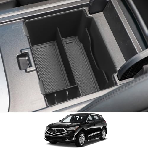 CDEFG Center Console Organizer Tray for 2019-2023 2024 Acura RDX Armrest Tray Storage Box Secondary Insert Coin Container 2024 Acura RDX Interior Accessories - color: Black