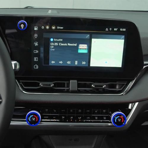 for 2025 2026 Chevrolet Equinox（No Equinox EV） Aluminum Interior Trim Accessories, Including air Conditioning Volume Controls, Shift Switch, and Starter knob Cover/Ring. (Blue) - color: blue