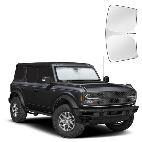 for Ford Bronco(4-Door, no for Bronco Sport) 2021-2025 Car Window Shades, 7pcs Sun Shade Set for Front Windshield and Side Windows, Full Coverage Keeps Vehicle Cool for Camping & Napping - size: fit for Ford Bronco(4-Door) 2021-2025