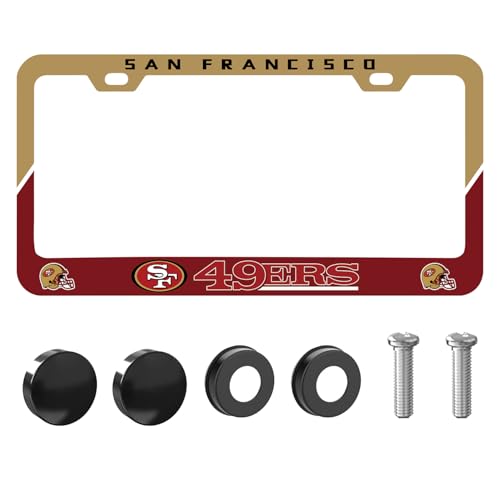 Fans Matte Metal for 49ers License Plate Frames Holder with Screw for Car Tag Frame - color: 1P 499
