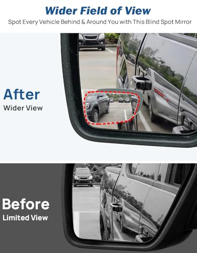 JOYTUTUS Blind Spot Mirror 2 Pack HD Frameless Convex Glass for Wide Angle View and Safer Lane Changing Compatible with Cars SUVs Trucks RVs Easy Stick On & Long Lasting Durability