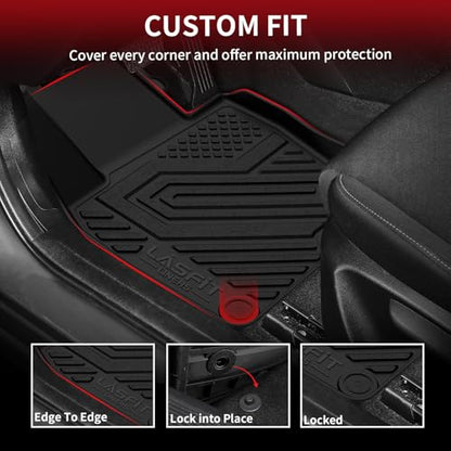LASFIT Floor Mats & Backrest Mats & Trunk Mat for Mazda CX5 2017-2025 All Weather TPE Custom Fit Floor Liners Car Mats Accessories, Include 1st & 2nd Row & Seatback & Cargo Mats, Black