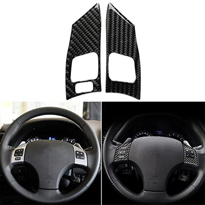 NVCNX Real Premium Carbon Fiber for Lexus IS250 is 250 IS350 2006-2013 2007 2008 2009 2010 2011 2012 / IS250C IS350C 2010-2015 Accessories Car Dashboard Button Frame Cover Interior Trim Sticker 2PCs - color: Steering Wheel Button Frame - A
