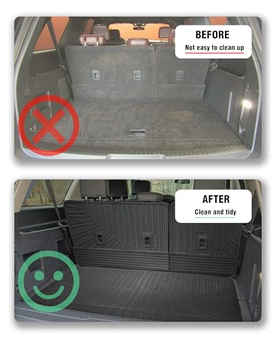 Cargo Liner Compatible with 2018-2024 Ford Expedition MAX/Lincoln Navigator L Trunk Mat Cargo Mat Back Seat Cover Protector(Backrest Mats+Trunk Mat) - size: FOR 18-24 Ford Expedition MAX&Lincoln Navigator L