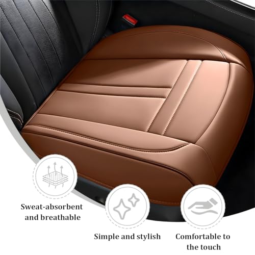 Car Front Seat Covers, Leather Anti-Slip Vehicle Front Seat Protection Full Wrap, Waterproof Driver Automotive Bottom Cushion Pad Mat Accessories, Universal for SUV, Sedan, Truck (Coffee) - color: Coffee