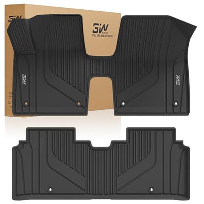 3W Floor Mats for Kia EV6 2024 2023 2022 Floor Liner Custom Fit All Weather TPE Car Mats Fit for KIA EV6 1st & 2nd Row,Black - size: 1.For Kia EV6 | 22-24 | 1st & 2nd Row