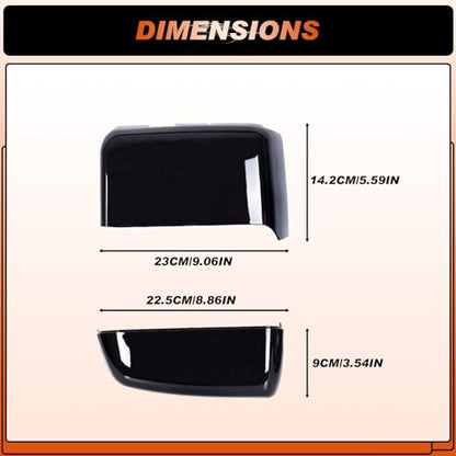 Tow Mirror Cover Caps Glossy Black Left & Right Rearview Side Mirror Caps Fit for Chevy Silverado GMC Sierra 2014 2015 2016 2017 2018 2019-1Pair - size: Fit for Chevy Silverado 2014-2019