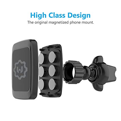 WixGear Magnetic Phone Holder for Car, Twist-Lock Air Vent Car Phone Holder with Swift-Snap Technology, Secure Grip Car Phone Mount, Compatible with All Smartphones, Strong Magnets