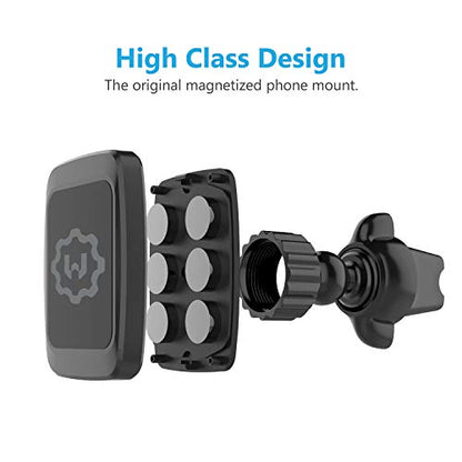 WixGear Magnetic Phone Holder for Car, Twist-Lock Air Vent Car Phone Holder with Swift-Snap Technology, Secure Grip Car Phone Mount, Compatible with All Smartphones, Strong Magnets