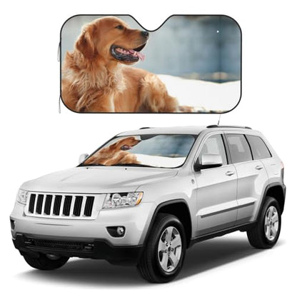 Custom Car Front Windshield Sun Shade, Personalized Front Window Sun Visor Design Foldable Reflective Sun Shield for Vehicle Blocks UV Rays Protector Keep Your Vehicle Cool (Material 3, Small) - size: Small