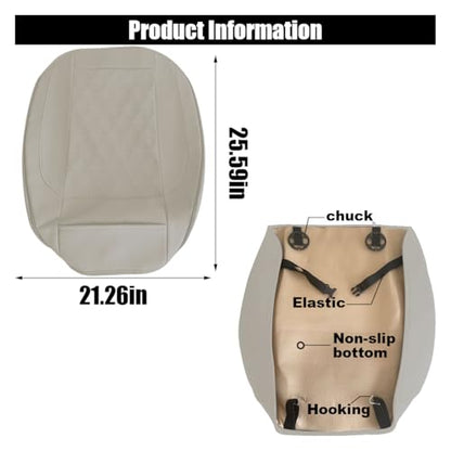 Leather Car Seat Cover, Auto Front Bottom Seat Cover Luxury Car Seat Protector Anti-Slip Waterproof Cushion Cover with Storage Pocket, for Most Cars, Trucks, SUVs (Light Grey) - color: Light Grey
