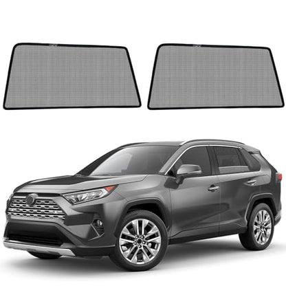 RAV4 Specific Side Window Sun Shades, 2019-2024 Rear Vehicle Interior Shade for Baby Mesh Car Window Covers, Breathable, UV Protection and Heat Insulation (RAV4（2019-2024）, Rear Side-2pcs) - size: Rear Side-2pcs