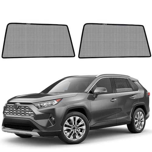 RAV4 Specific Side Window Sun Shades, 2019-2024 Rear Vehicle Interior Shade for Baby Mesh Car Window Covers, Breathable, UV Protection and Heat Insulation (RAV4（2019-2024）, Rear Side-2pcs) - size: Rear Side-2pcs