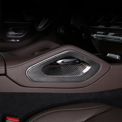 NVCNX Hard Carbon Fiber Accessories for Mercedes Benz GLE GLS 350 450 450e 580 53 63 S AMG 2020 2021 2022 2023 2024 2025 2026 Center Console Sides Armrest Cover Molding Interior Trim 2PCs - color: Center Console Sides Armrest Handle Trim