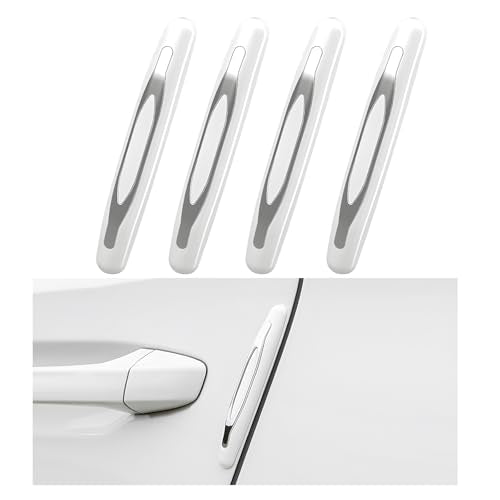 DXNQ 4 PCS Car Door Edge Guards, Anti-Scratch Door Edge Guards Trim Strip with Self Adhesive, Car Door Protector Bumper Guards for Most Cars Trucks SUVs, Exterior Car Accessories (White) - color: White